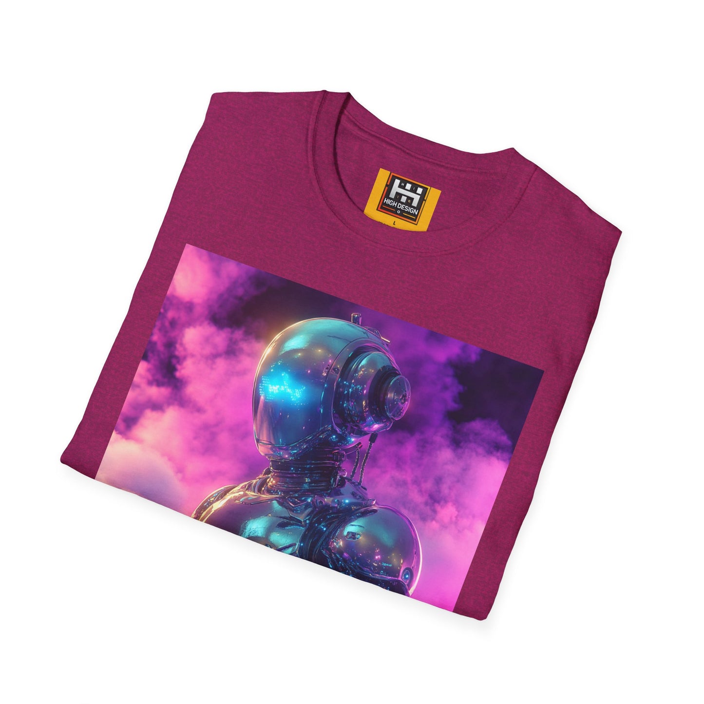 Futuristic Robot Graphic T-Shirt | Unisex Softstyle Tee | Unique Art for Tech Enthusiasts
