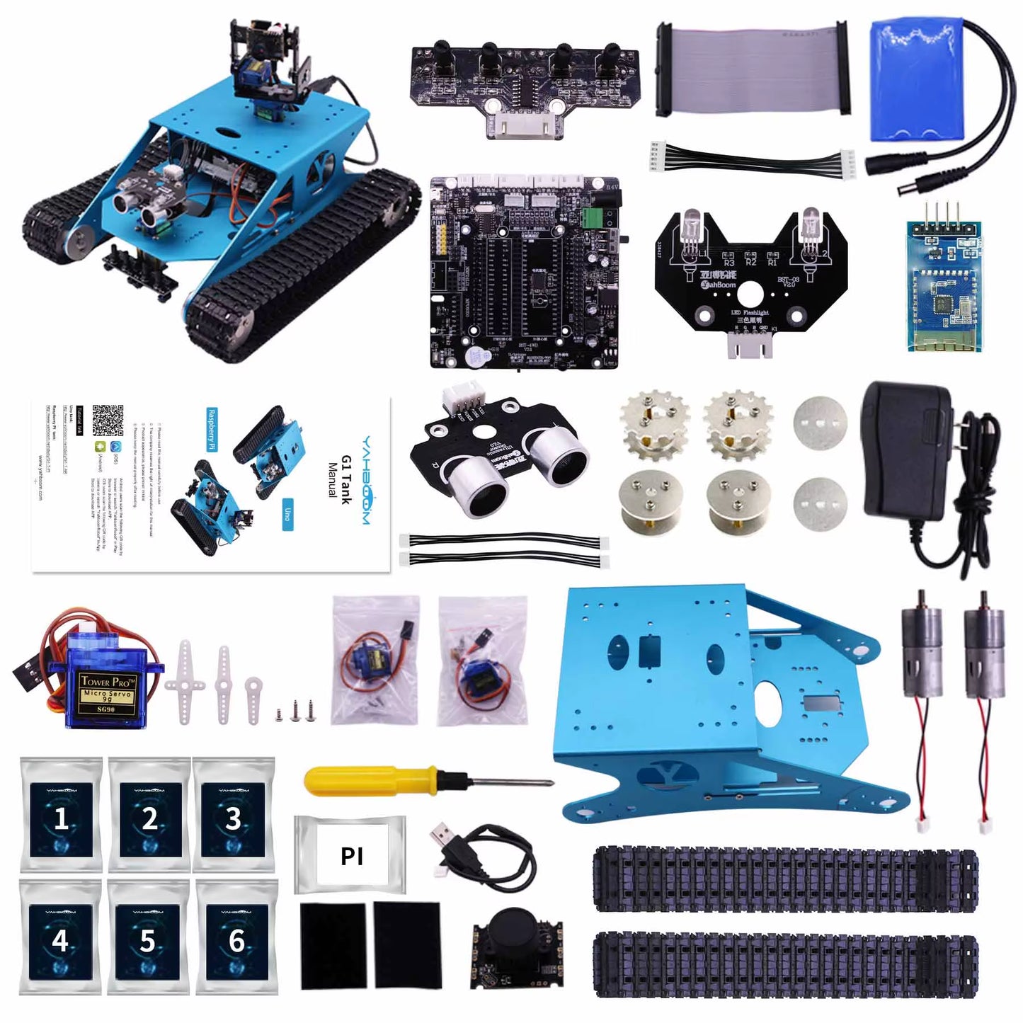 Smart Tank Robot Car Kit for Raspberry Pi 4B DIY Programmable Education with Teens Adults AI Electronic Set Compatible Arduino