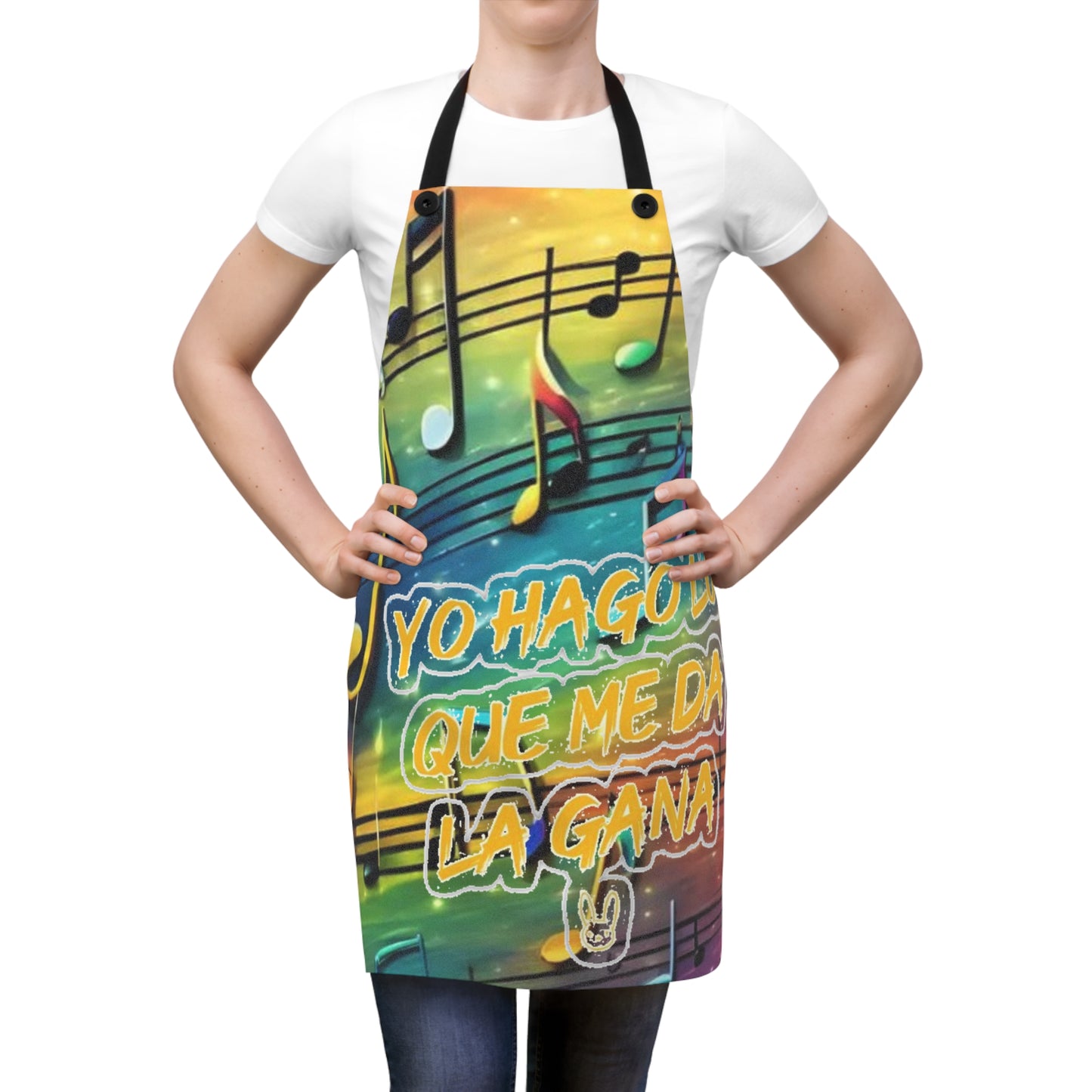Colorful Music-Themed Apron for Music Lovers, Kitchen Gift, Chef Apron, Baking Attire, Creative Cooking, Party Essential, Fun Cooking Gear