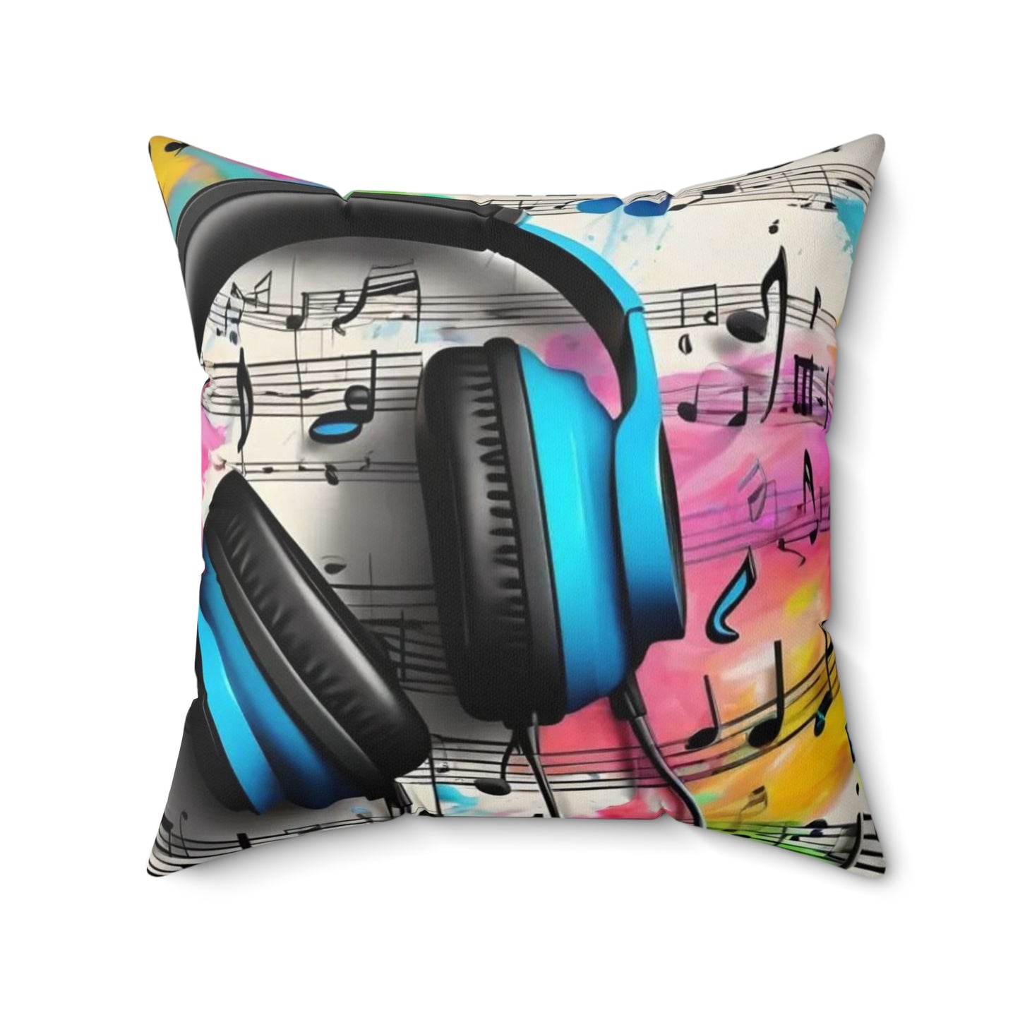 Musical Vibes Pillow, Music Lover Gift, Home Decor, Couch Pillow, Colorful Cushion, Unique Music Pillow