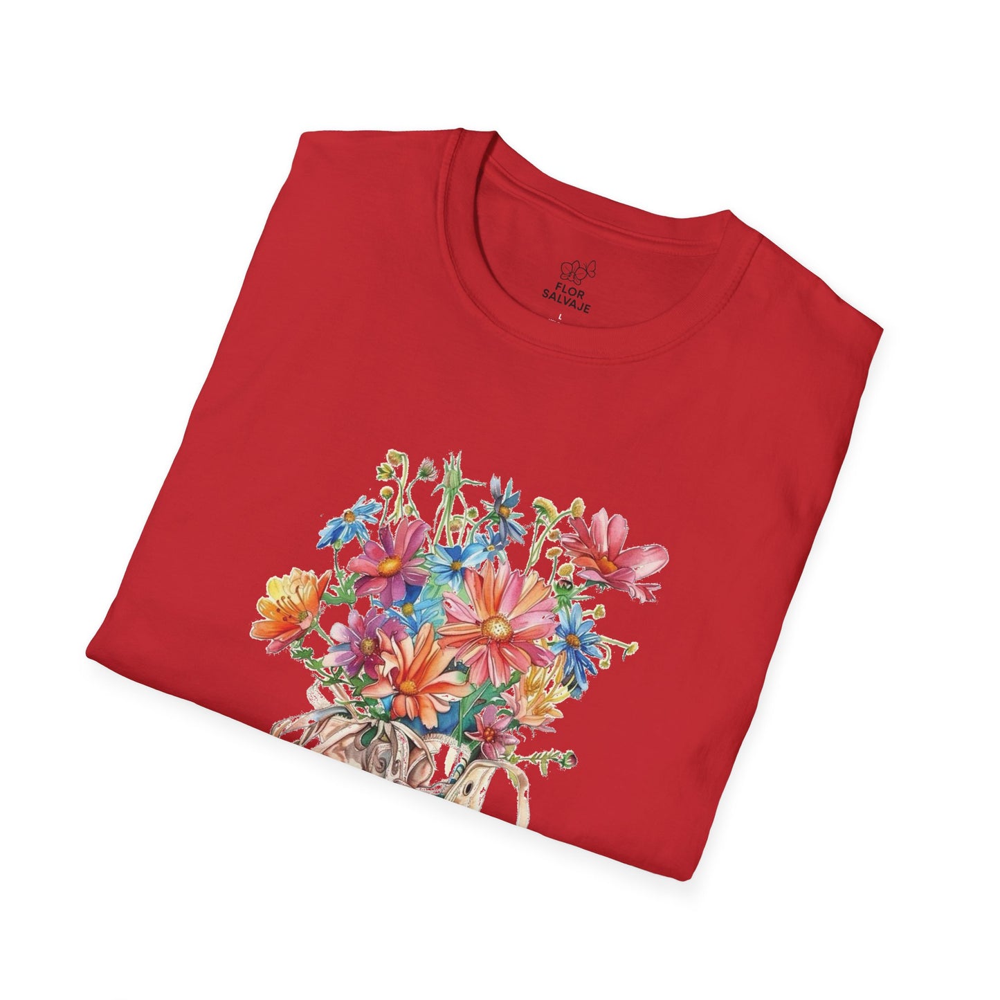Floral Sneakers T-Shirt, Unisex Softstyle Tee, Boho Casual Shirt, Gift for Nature Lovers, Spring/Fall Fashion