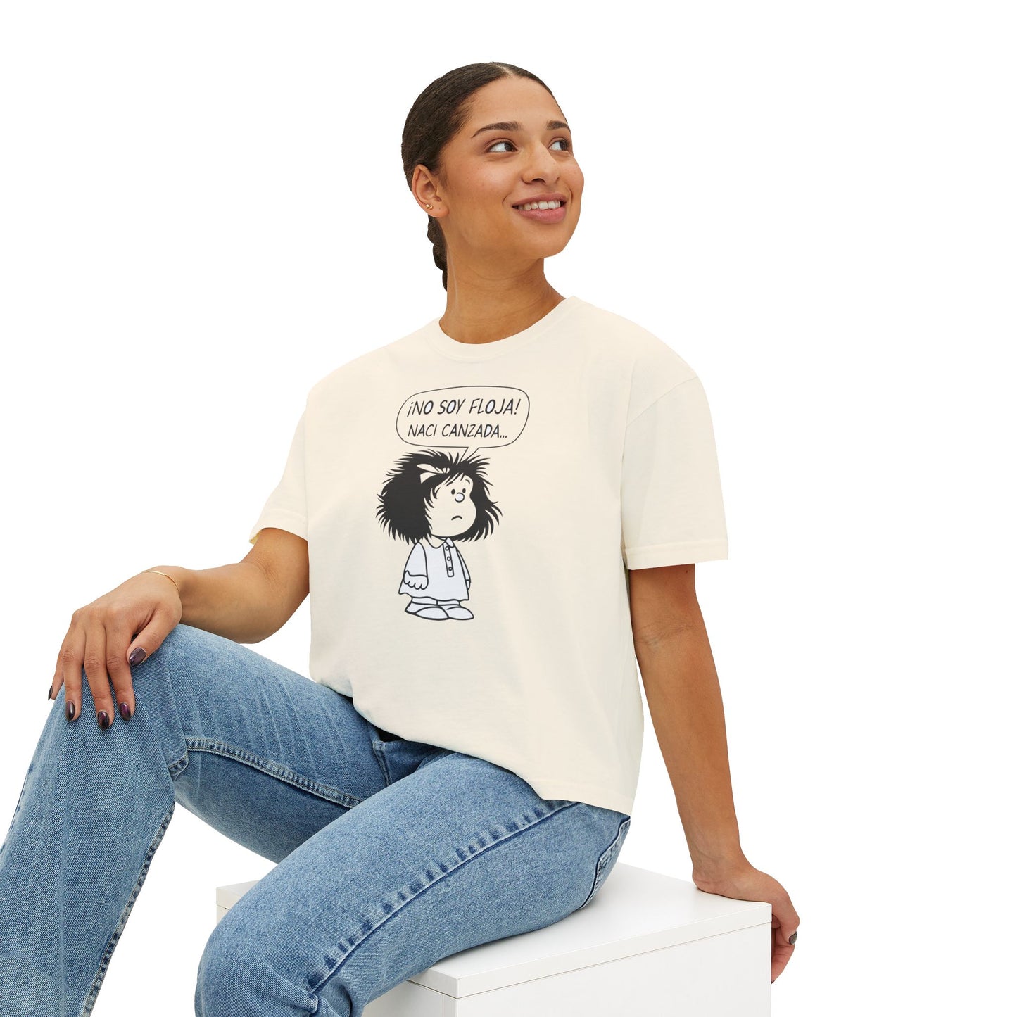 Cute Women's Boxy Tee - '¡NO SOY FLOJA!' Graphic T-Shirt