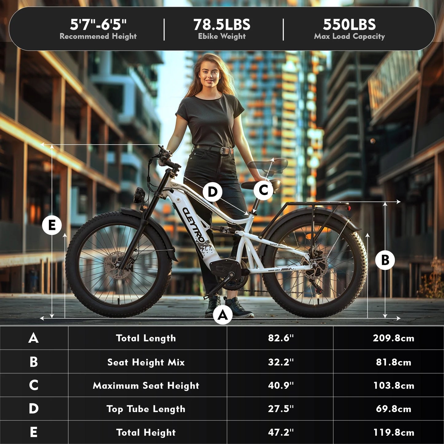 26 Inch Electric Bike for Adults, 750W Folding Fat Tire Bikes, 52V Ebike 19Ah Removable Li-Ion Battery 7-Speed