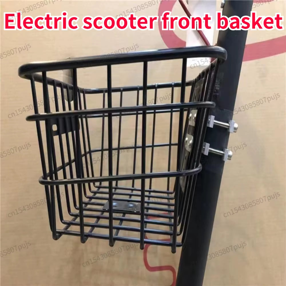 Stainless Head Handle Basket for Electric Scooter Bike Front Rear Storage Basket Mountain Bike Basket with Mounting Bracket