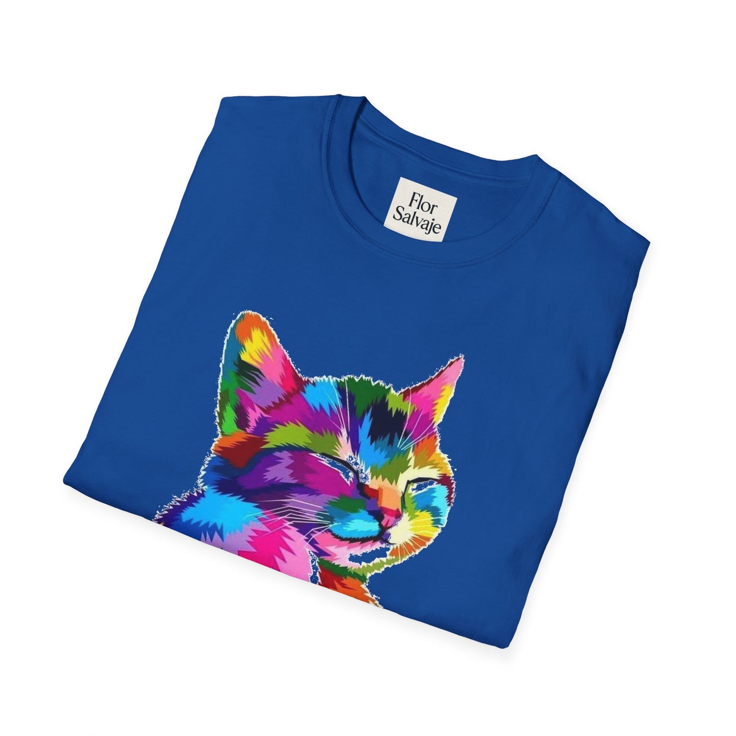 Colorful Cat Love Unisex T-Shirt - Softstyle Design for Animal Lovers