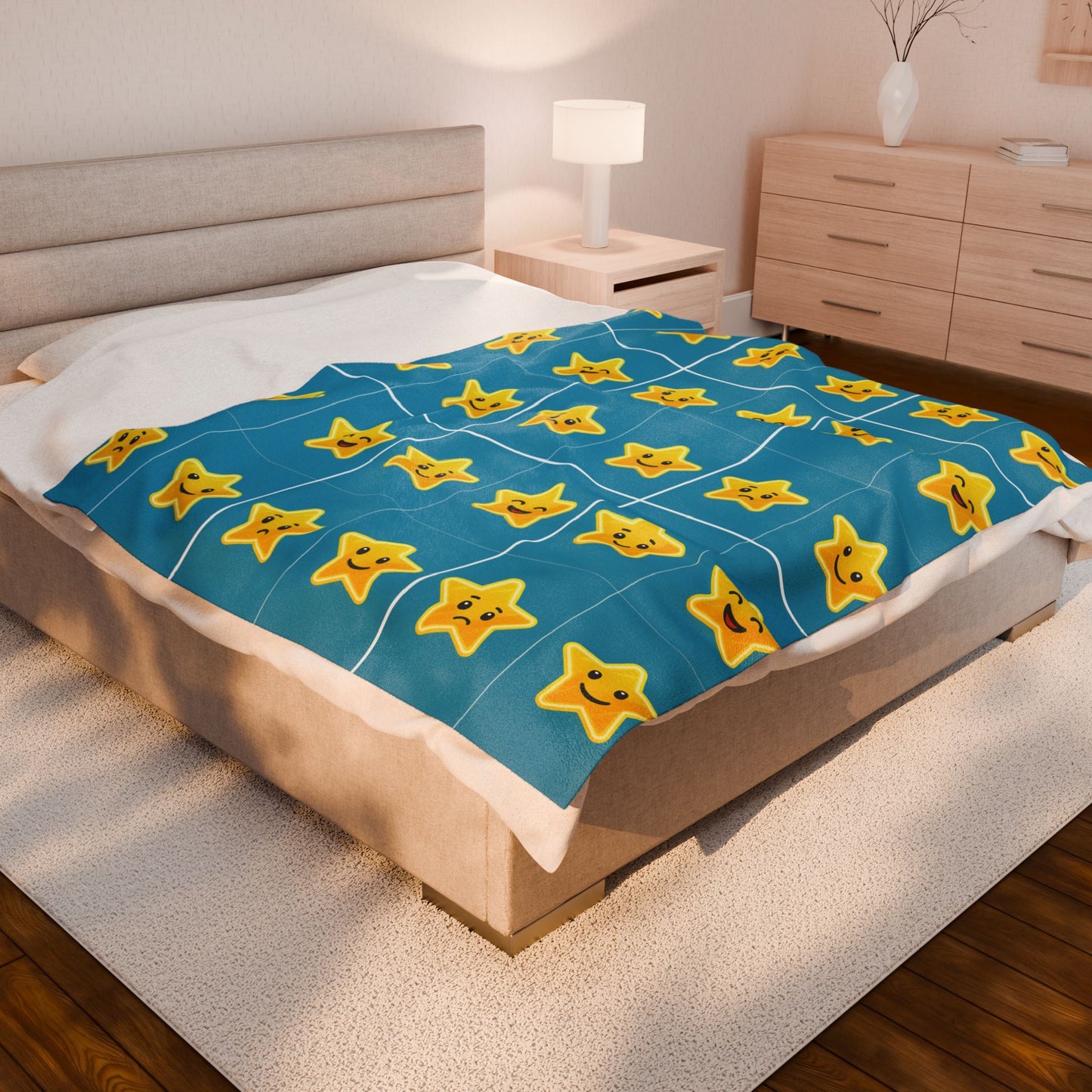 Emotional Star Velveteen Plush Blanket | Cozy and Fun for Kids' Rooms
