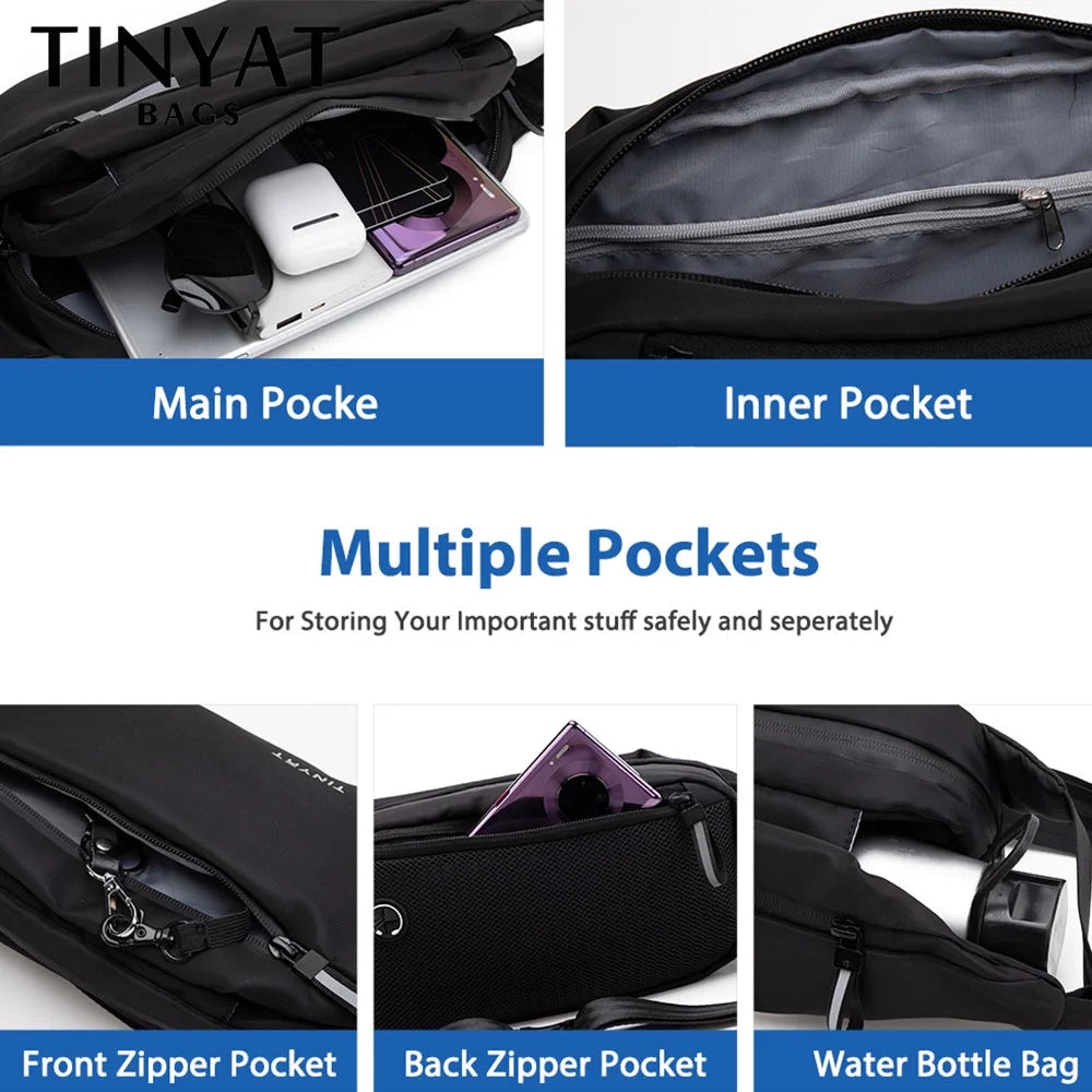 Sports Fanny Packs for Men Waterproof Crossbody Waist Man Bag Unisex Black