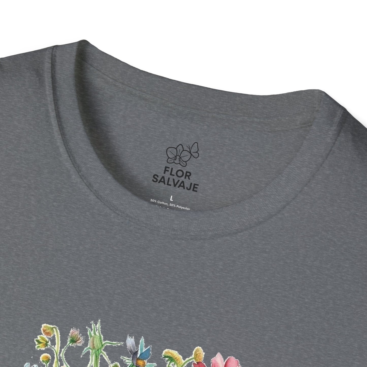 Floral Sneakers T-Shirt, Unisex Softstyle Tee, Boho Casual Shirt, Gift for Nature Lovers, Spring/Fall Fashion