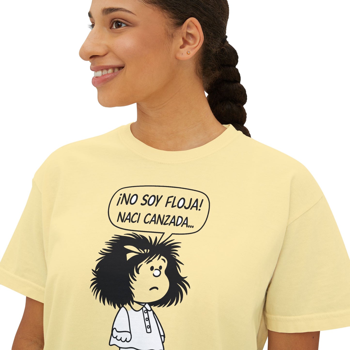 Cute Women's Boxy Tee - '¡NO SOY FLOJA!' Graphic T-Shirt