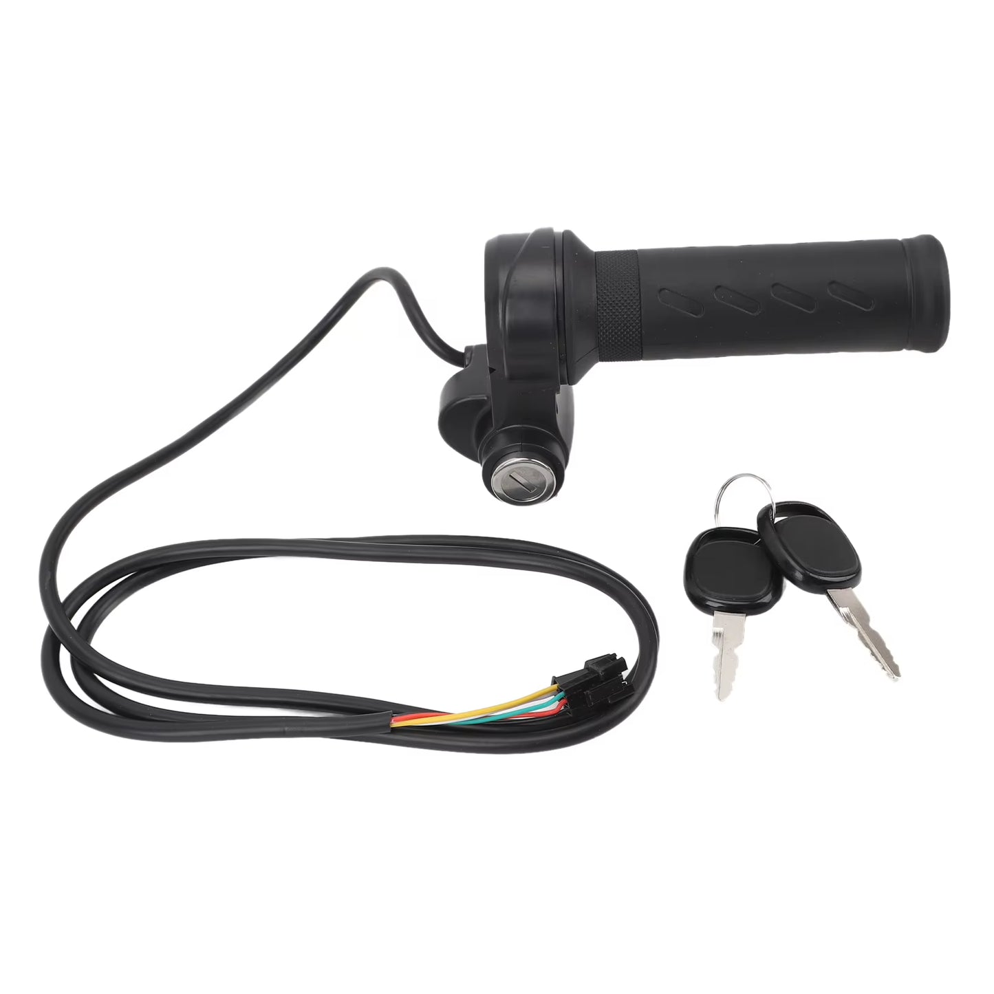 Electric Bike Throttle Grip, Universal E-Bike Throttle, Twist Throttle for Electric Scooters with 2 Keys