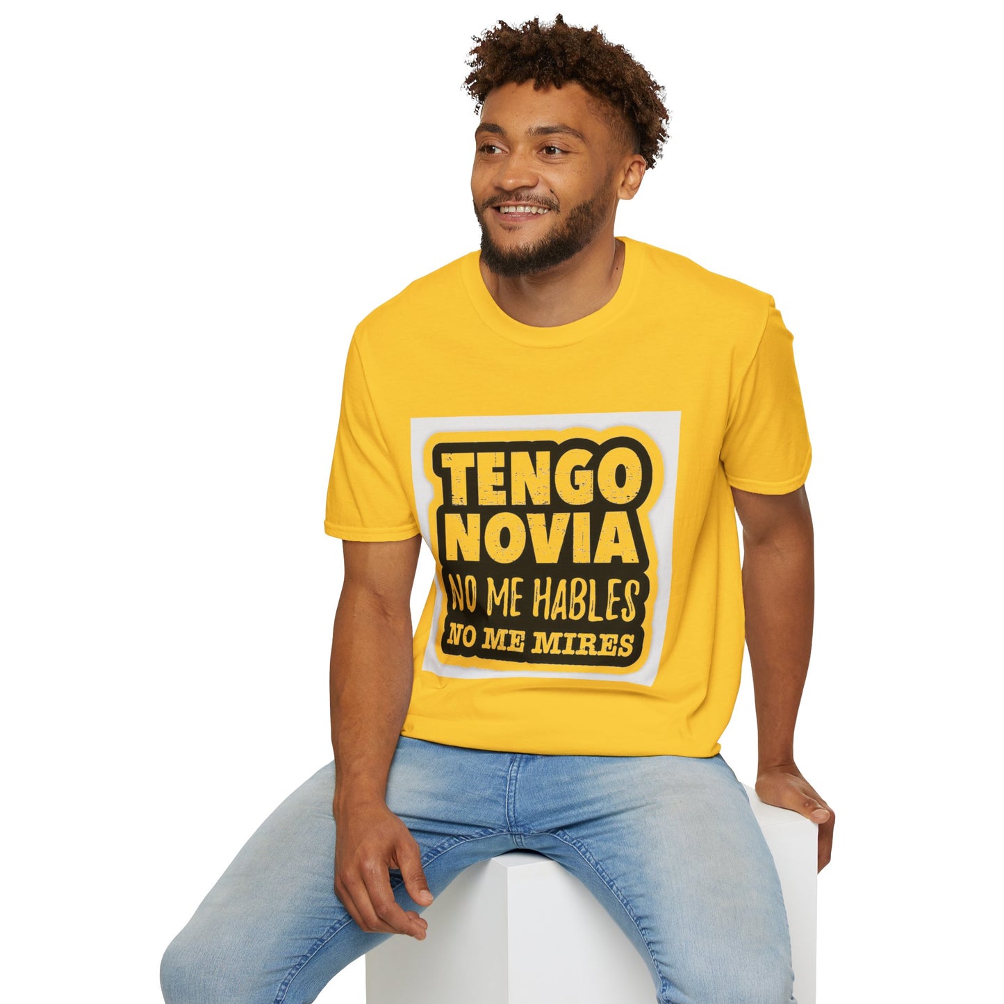 Unisex Funny T-Shirt - Tengo Novia, Playful Apparel for Couples, Perfect Gift for Anniversaries, Casual Wear, Unique Statement Tee