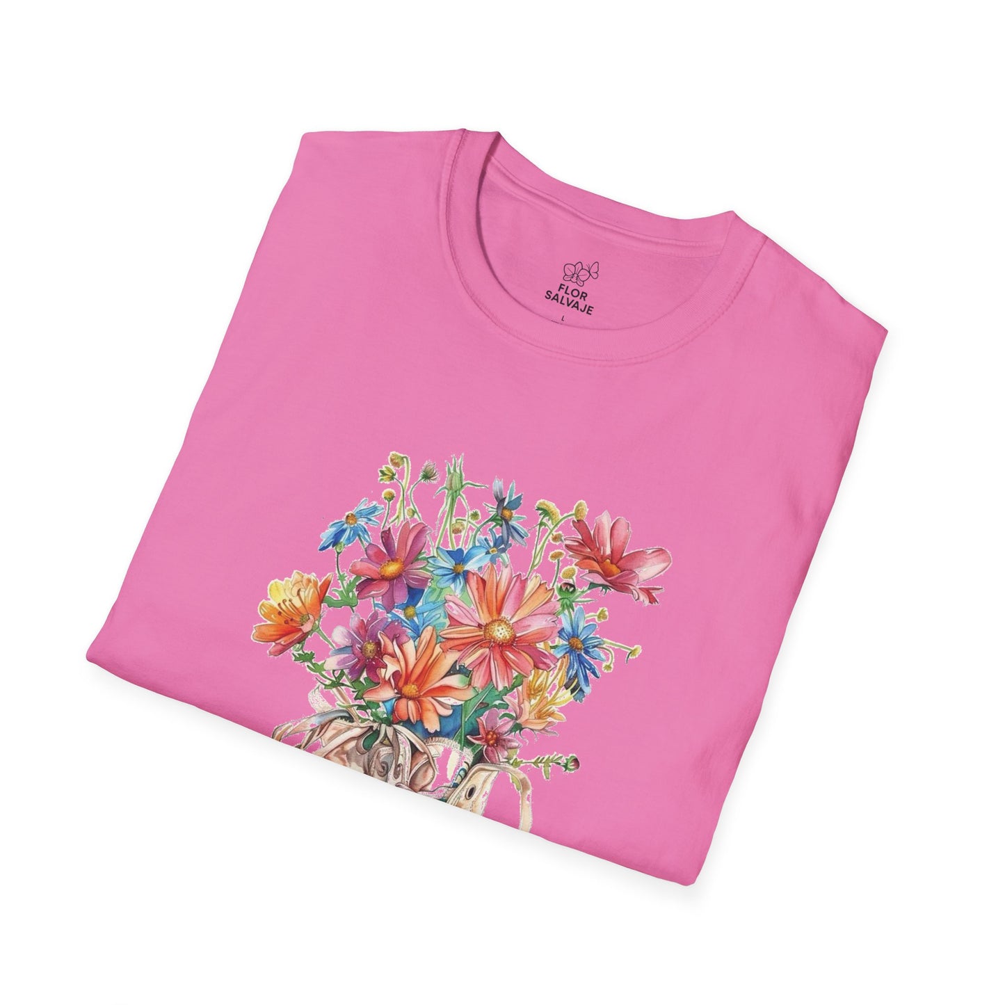 Floral Sneakers T-Shirt, Unisex Softstyle Tee, Boho Casual Shirt, Gift for Nature Lovers, Spring/Fall Fashion