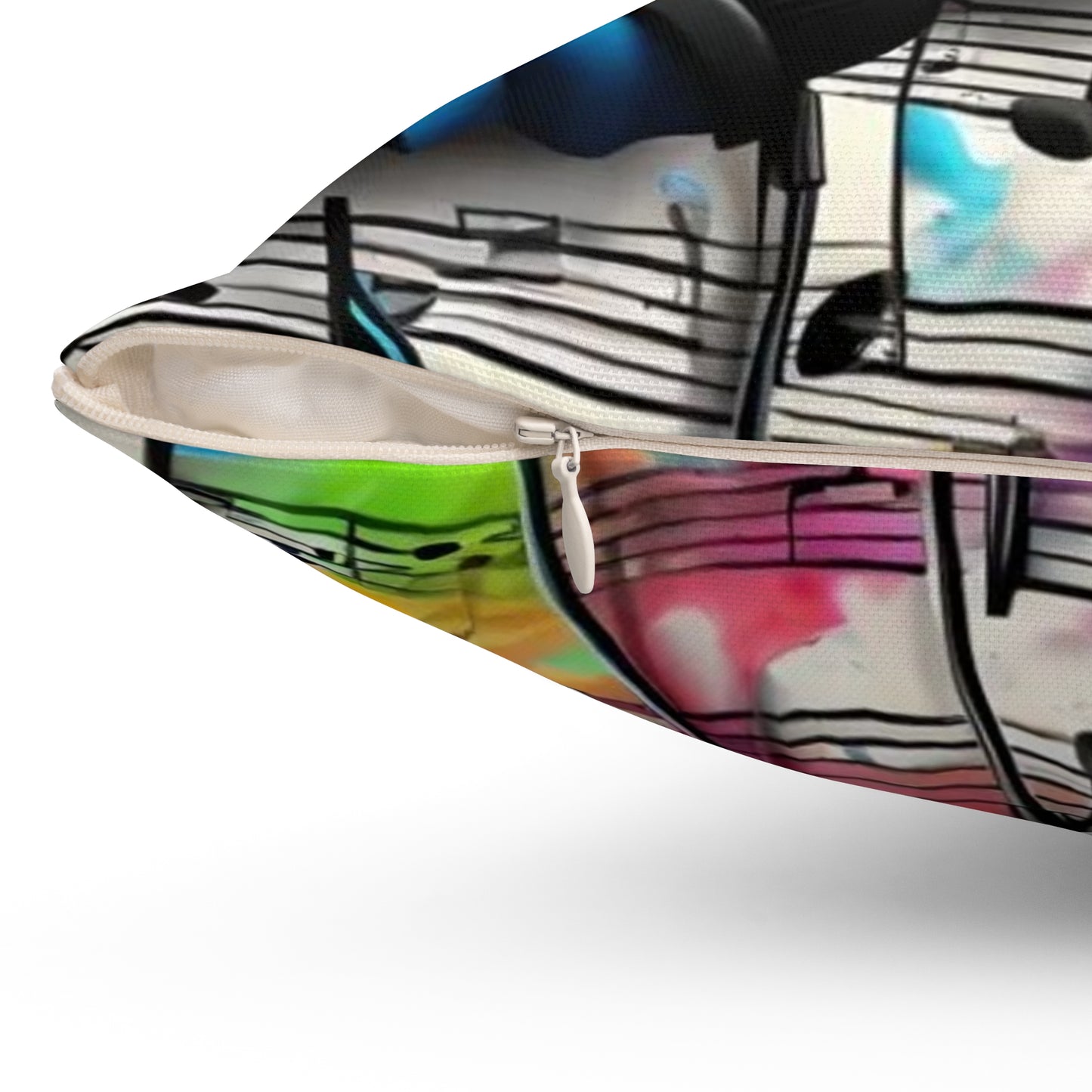 Musical Vibes Pillow, Music Lover Gift, Home Decor, Couch Pillow, Colorful Cushion, Unique Music Pillow
