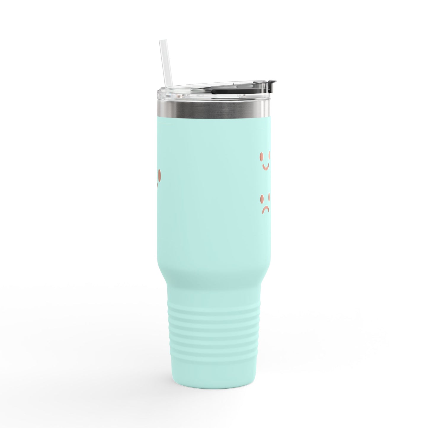 40oz Insulated Travel Mug with Cute Emoji Faces