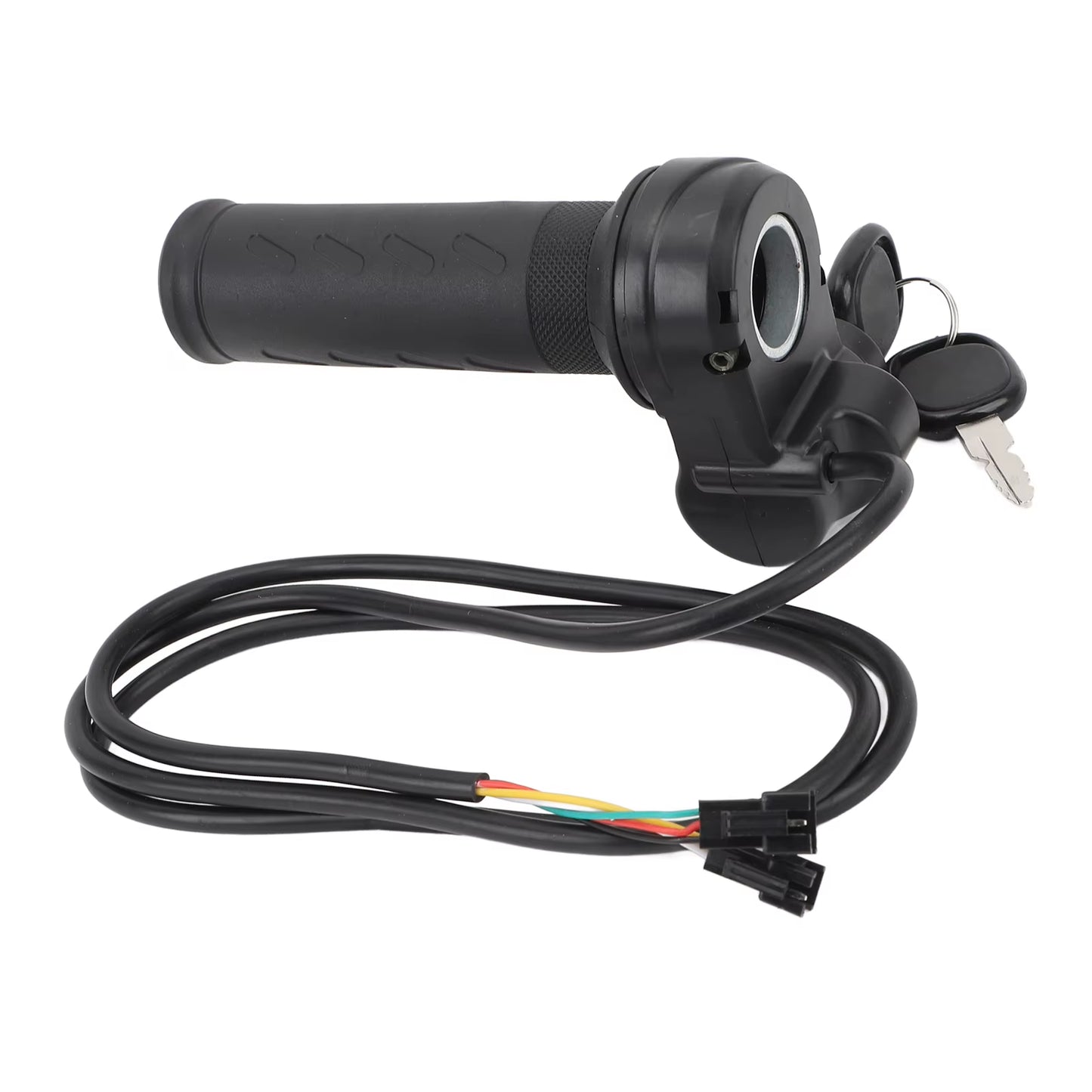 Electric Bike Throttle Grip, Universal E-Bike Throttle, Twist Throttle for Electric Scooters with 2 Keys