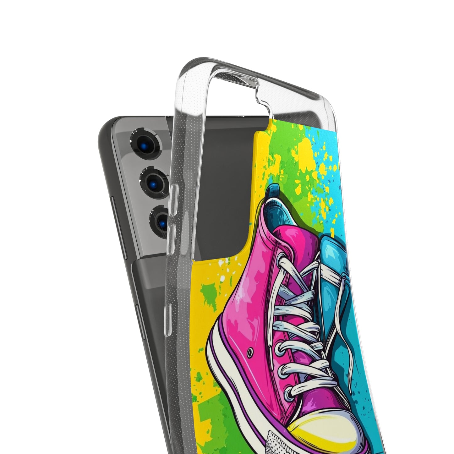 Colorful Sneakers Phone Case - Trendy Soft Phone Cases for Teens, Gifts for Her, Skateboard Accessories, Birthday Present, Fun Tech Gear