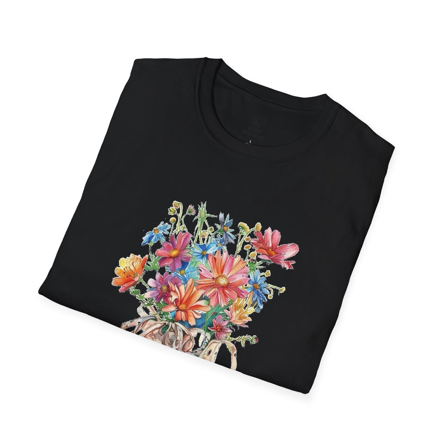 Floral Sneakers T-Shirt, Unisex Softstyle Tee, Boho Casual Shirt, Gift for Nature Lovers, Spring/Fall Fashion
