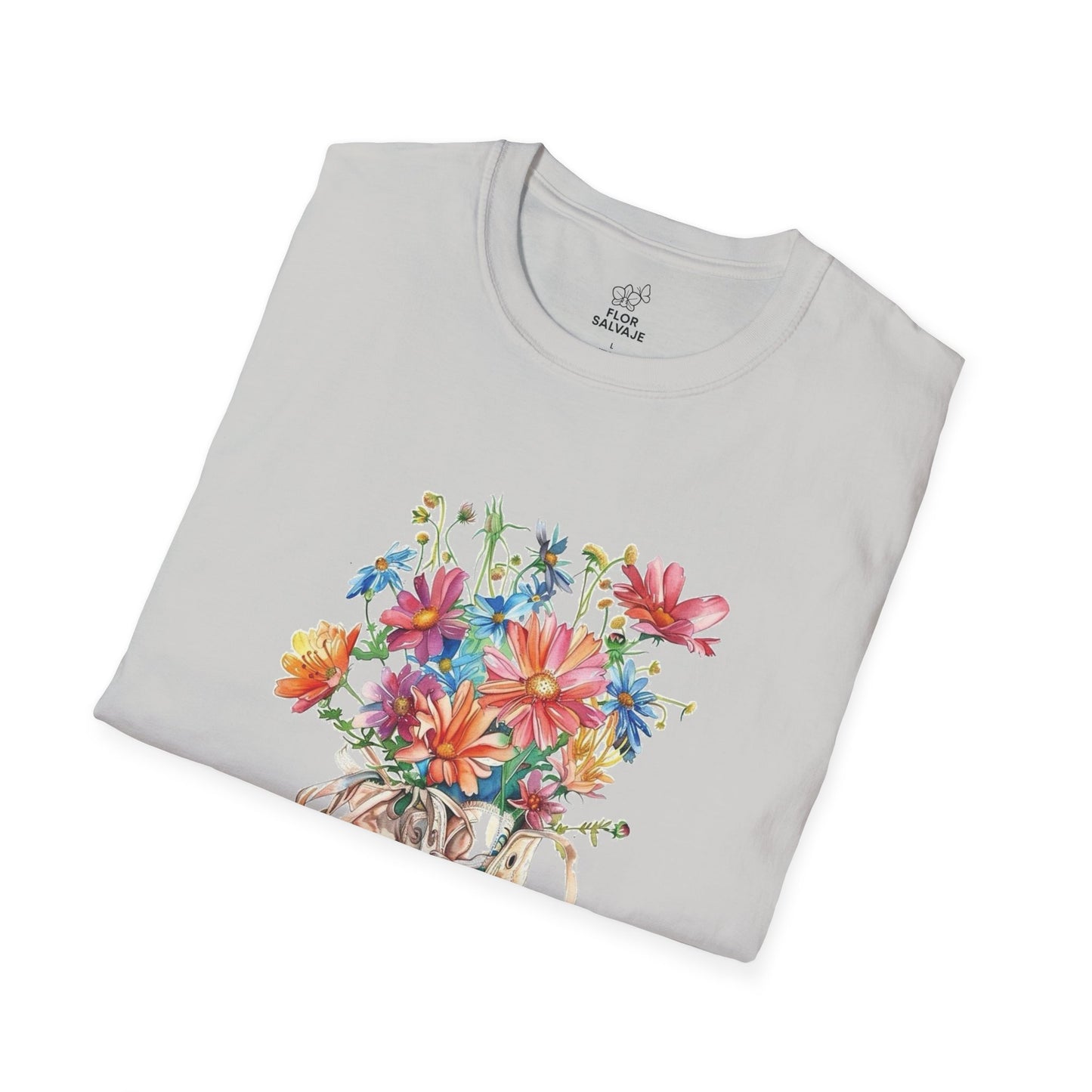 Floral Sneakers T-Shirt, Unisex Softstyle Tee, Boho Casual Shirt, Gift for Nature Lovers, Spring/Fall Fashion