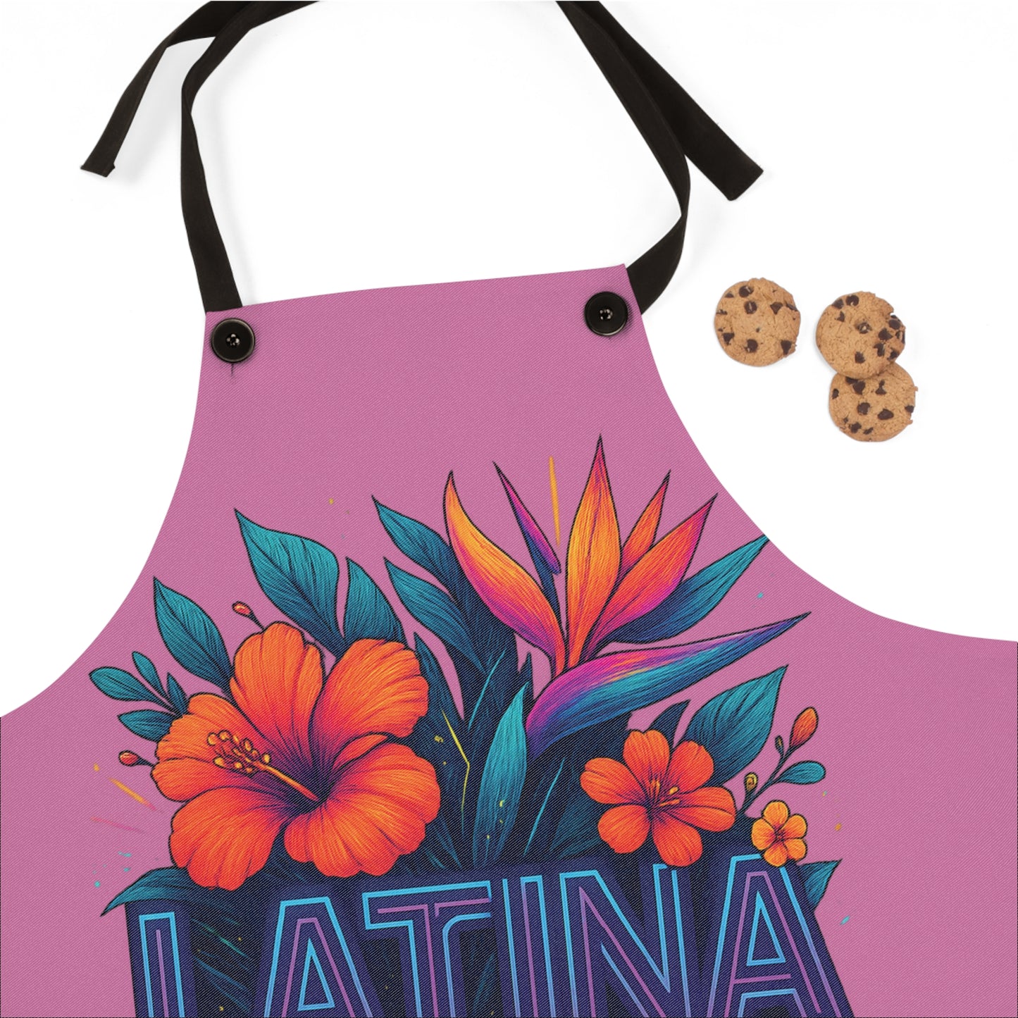 Vibrant Latina Apron, Floral Cooking Apron, Gift for Latina Chef, Bright Kitchen Accessory, Fun Cooking Gift, Latina Pride Apron
