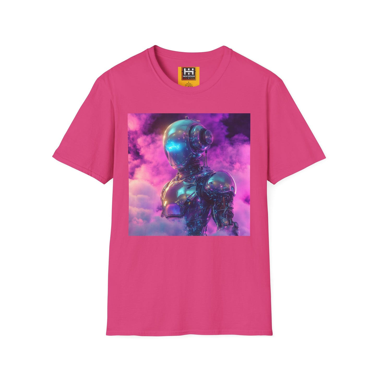 Futuristic Robot Graphic T-Shirt | Unisex Softstyle Tee | Unique Art for Tech Enthusiasts