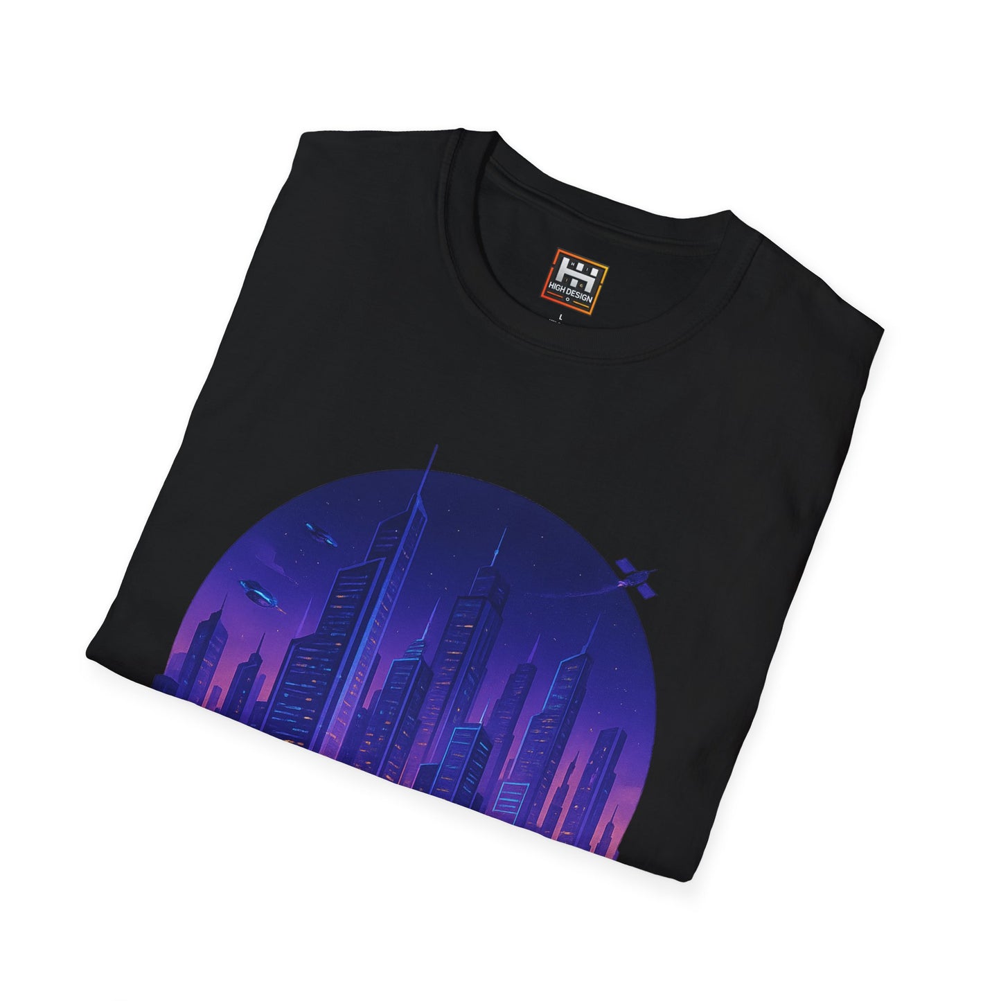 Cityscape Unisex Softstyle T-Shirt | Artistic Urban Design for Everyday Wear