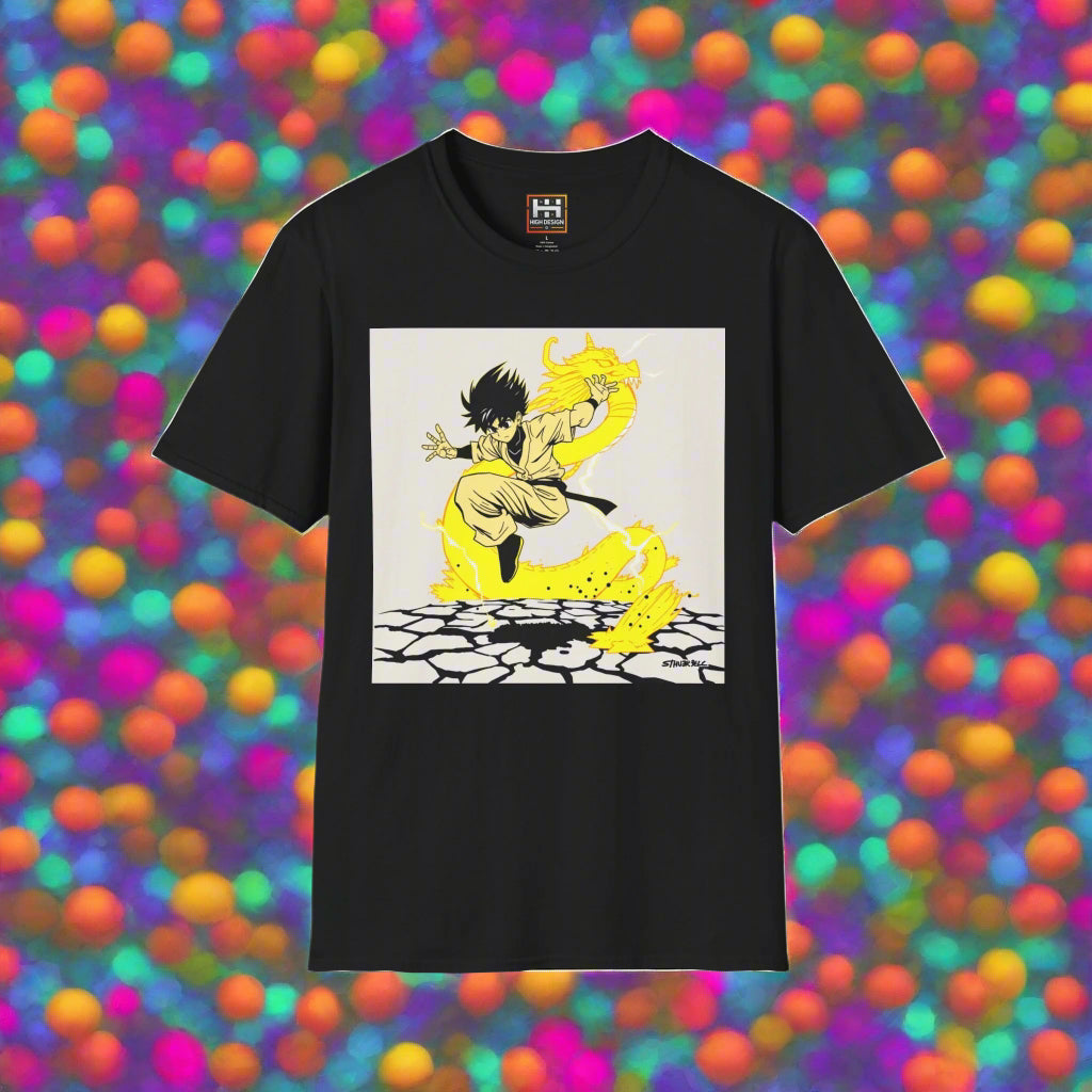 Dynamic Action Graphic T-Shirt for Anime Fans
