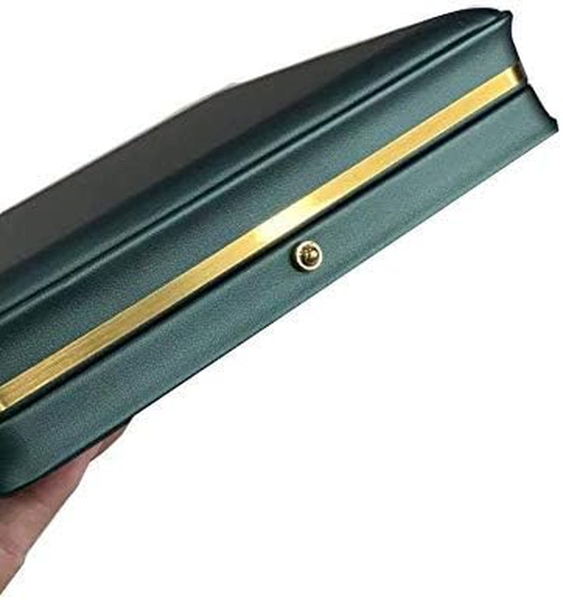 Blackish Green Premium Leather Box Wedding Jewelry Set Display Case Storage Holder (For Pearl Necklace)