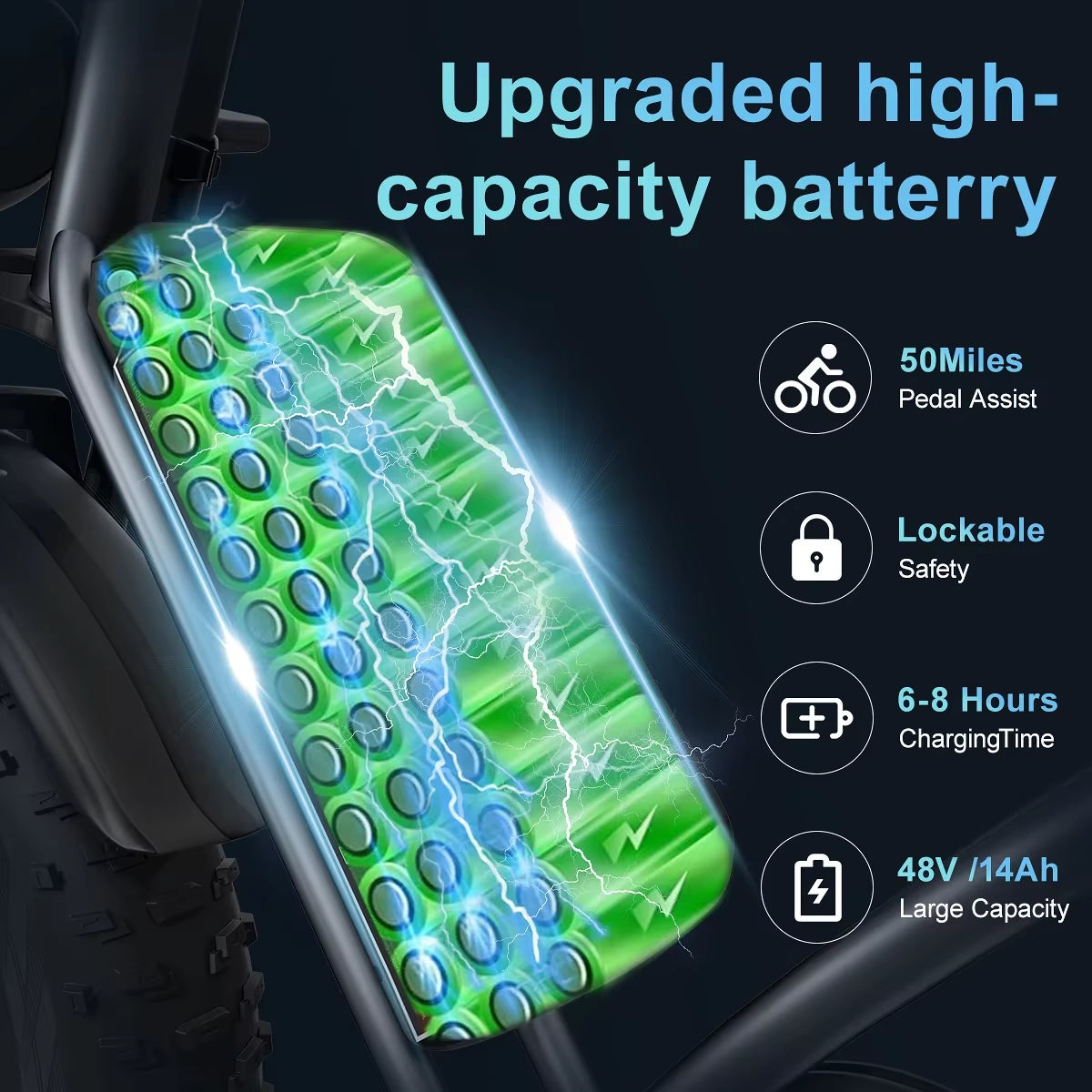 Ebike Jansno X50 750W 48V14AH Fat Tire Electric Bike Beach Cruiser Off-Road Electric Bike Adult City Mountain Electric Bike