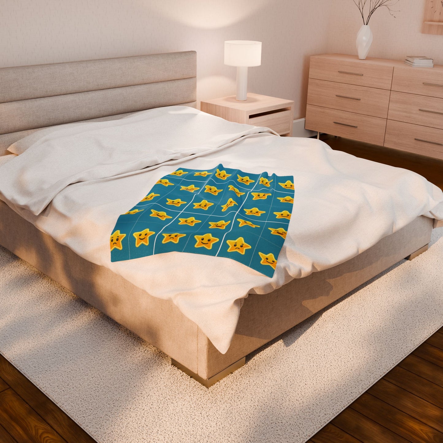 Emotional Star Velveteen Plush Blanket | Cozy and Fun for Kids' Rooms