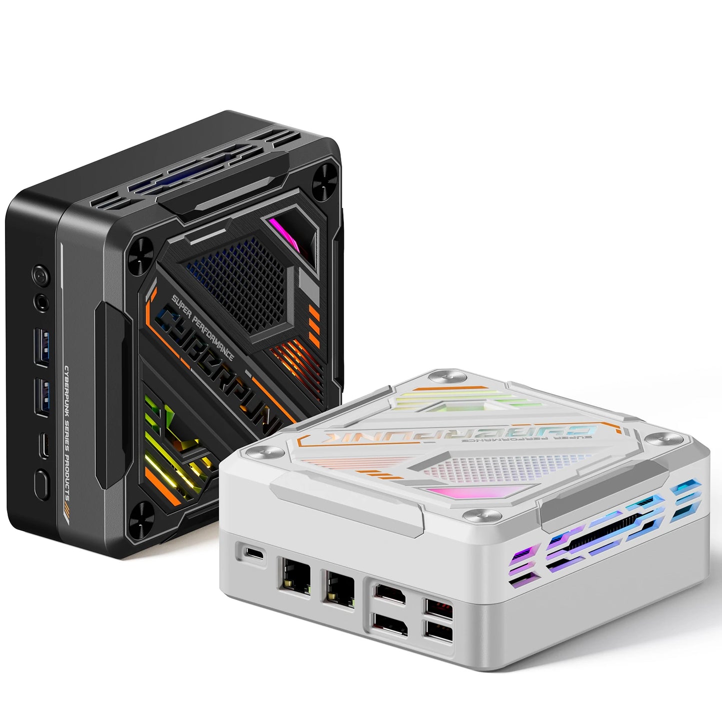 MN57U AMD Ryzen 7 5700U Mini PC 16GB RAM 512GB SSD WIFI6 BT5.2 Windows 11 Pro 4K Triple Display RGB Light Effect Mini Computer Desktop PC