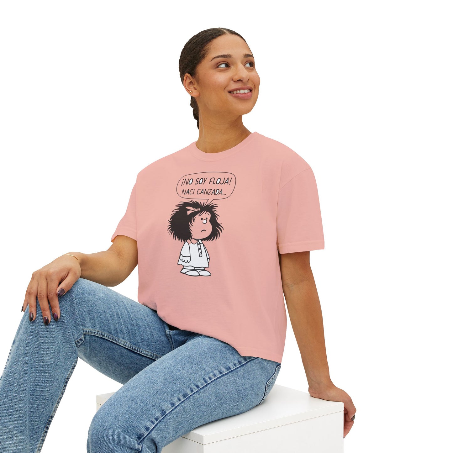 Cute Women's Boxy Tee - '¡NO SOY FLOJA!' Graphic T-Shirt