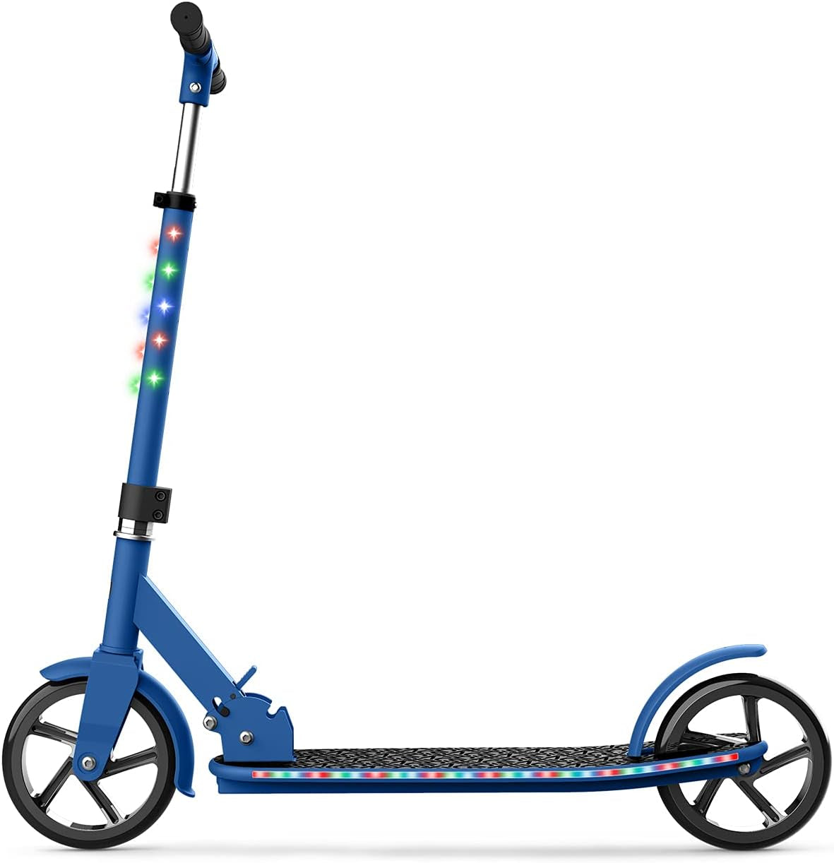 2-Wheel Kick Scooter, Sturdy Wide Deck, Height Adjustable Handlebar, Rear Brake, Easy-Folding Mechanism, 8 Inch Wheels
