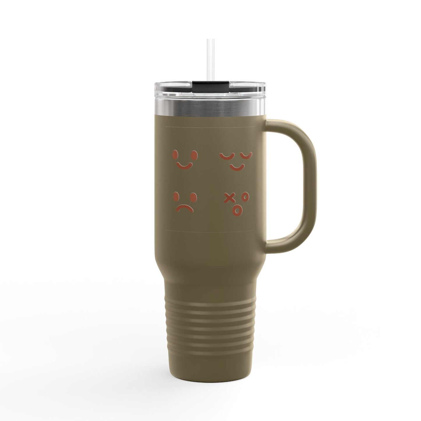 40oz Insulated Travel Mug with Cute Emoji Faces