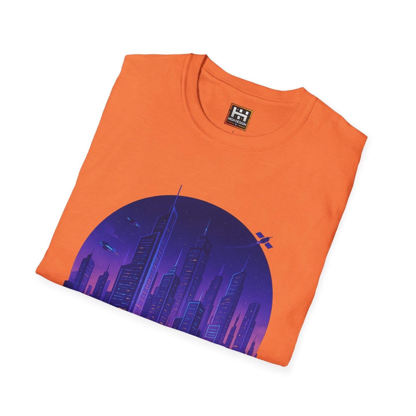 Cityscape Unisex Softstyle T-Shirt | Artistic Urban Design for Everyday Wear