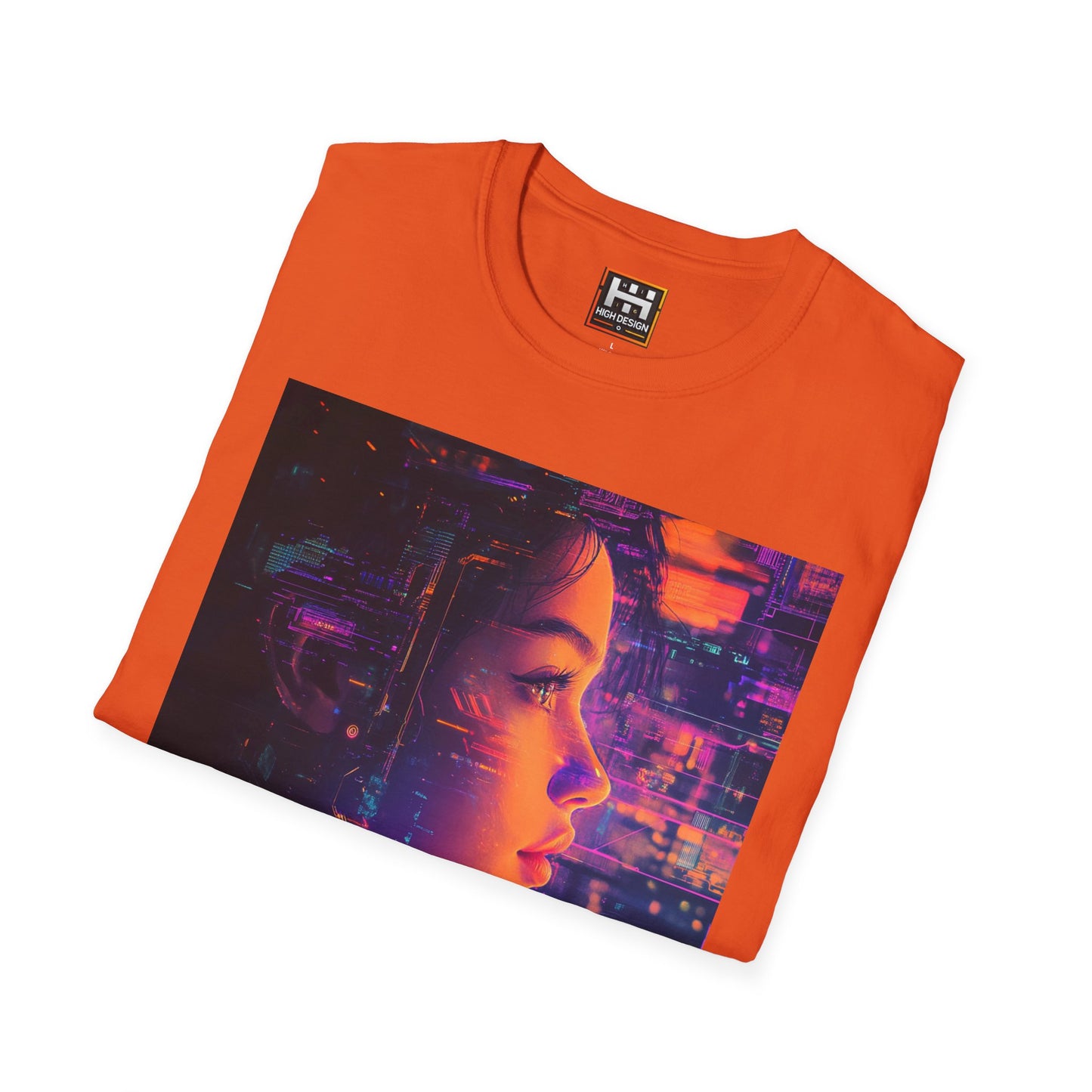 Futuristic Vibe Unisex Softstyle T-Shirt - Cyberpunk Art Design