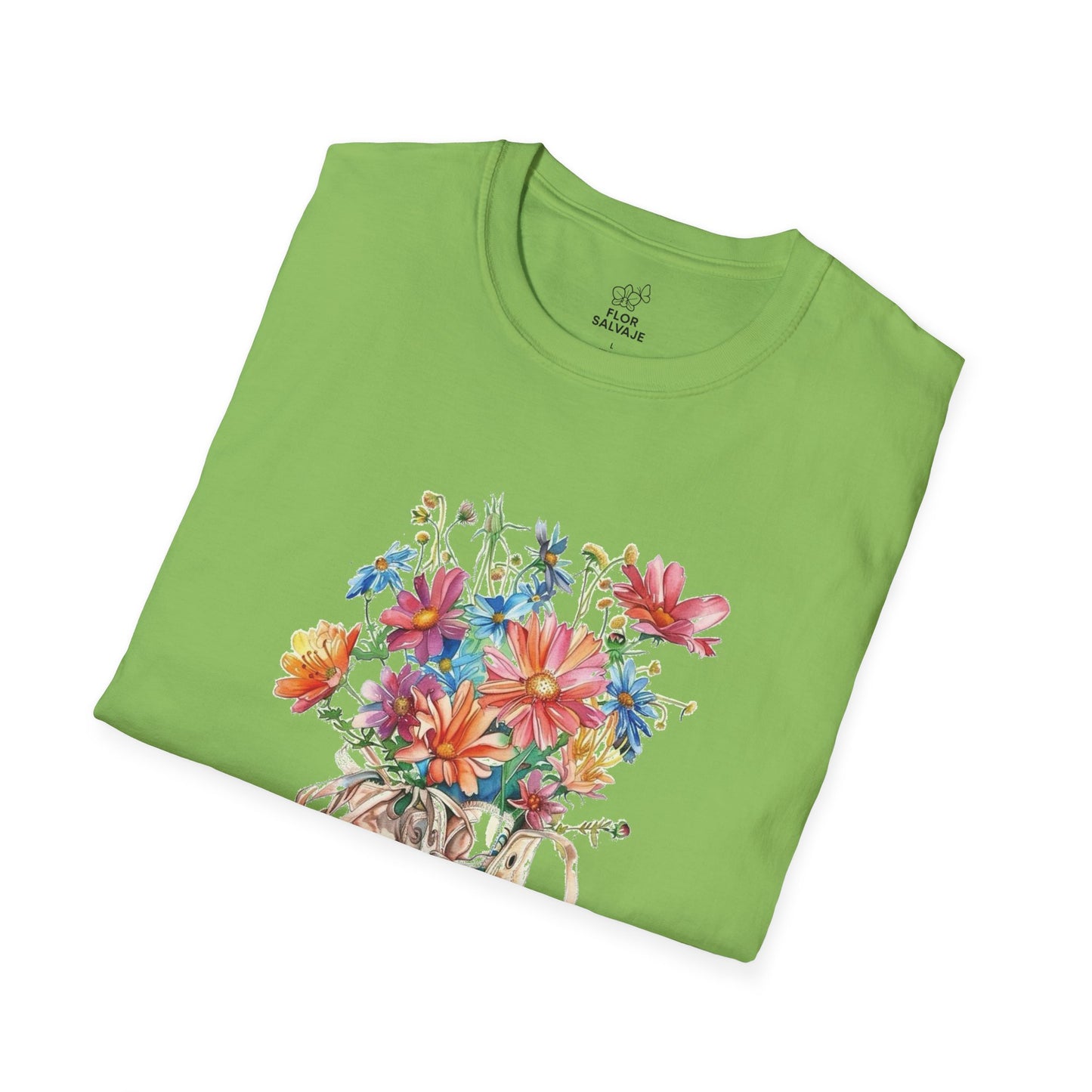Floral Sneakers T-Shirt, Unisex Softstyle Tee, Boho Casual Shirt, Gift for Nature Lovers, Spring/Fall Fashion