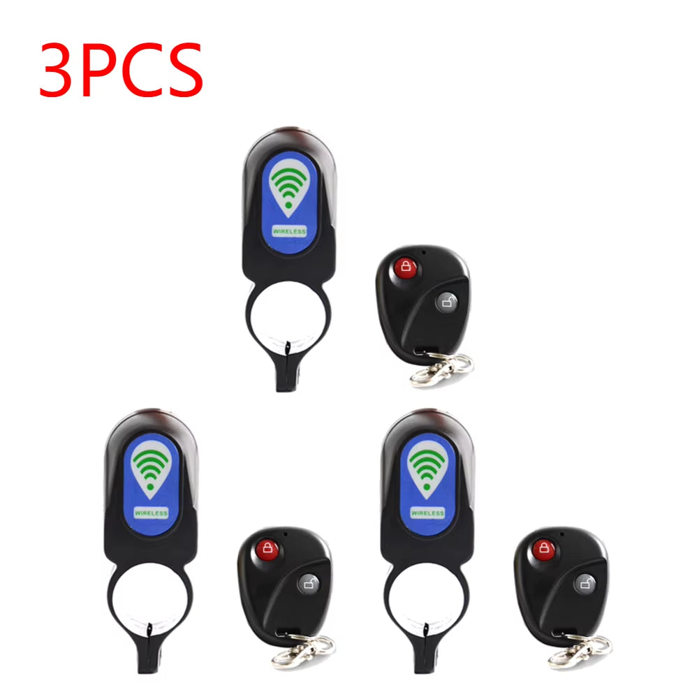 1-3PCS Anti-Theft Bike Lock Cycling Security Lock Wireless Remote Control Alarm Electric Bicycle Alarm Cycling Equipment