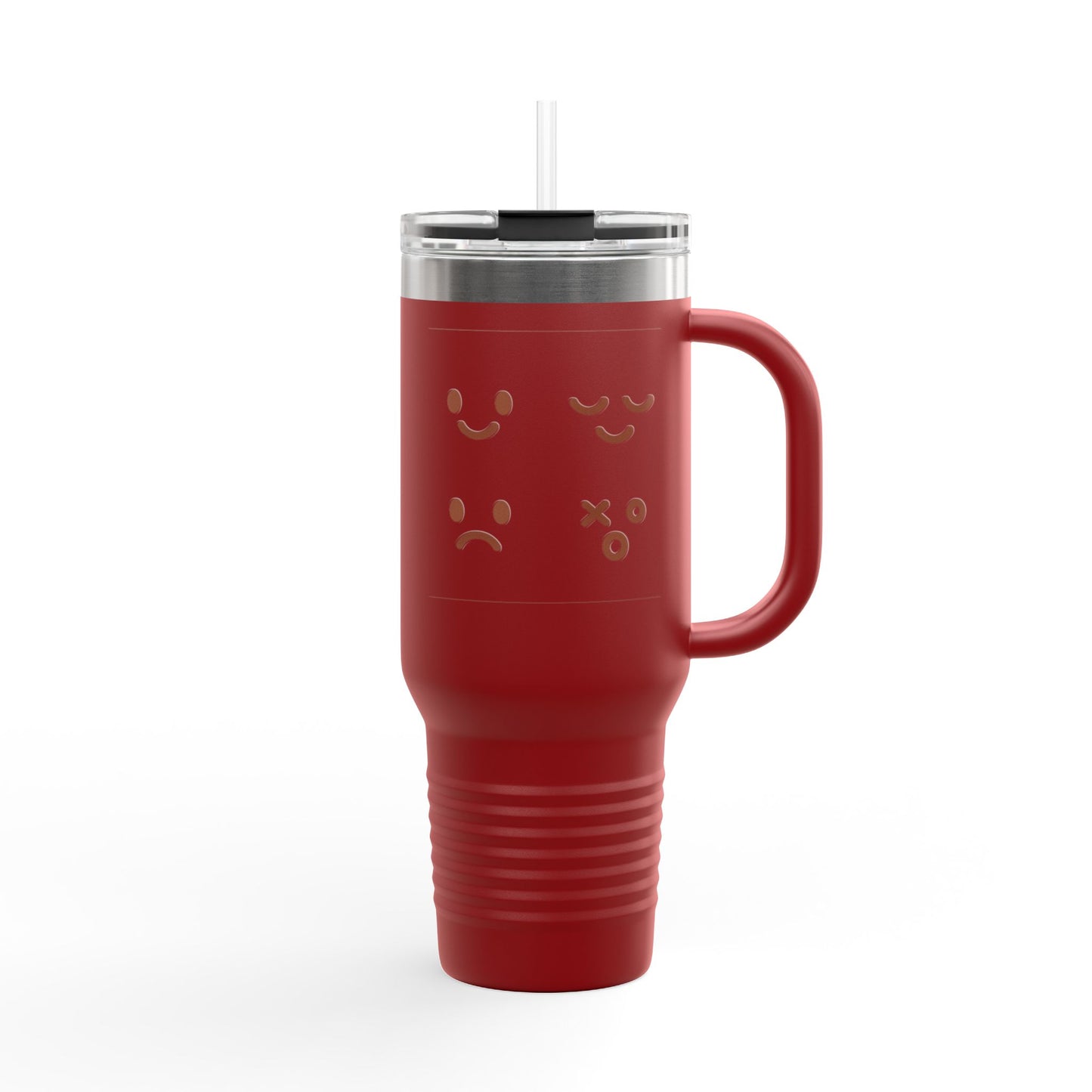 40oz Insulated Travel Mug with Cute Emoji Faces