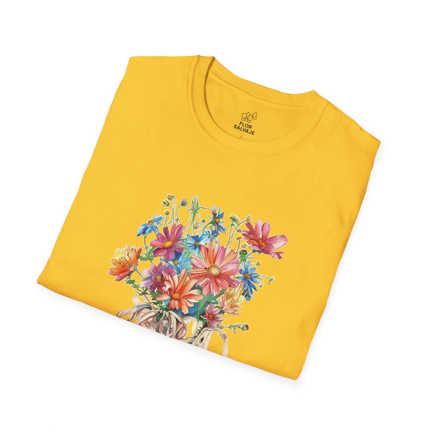 Floral Sneakers T-Shirt, Unisex Softstyle Tee, Boho Casual Shirt, Gift for Nature Lovers, Spring/Fall Fashion
