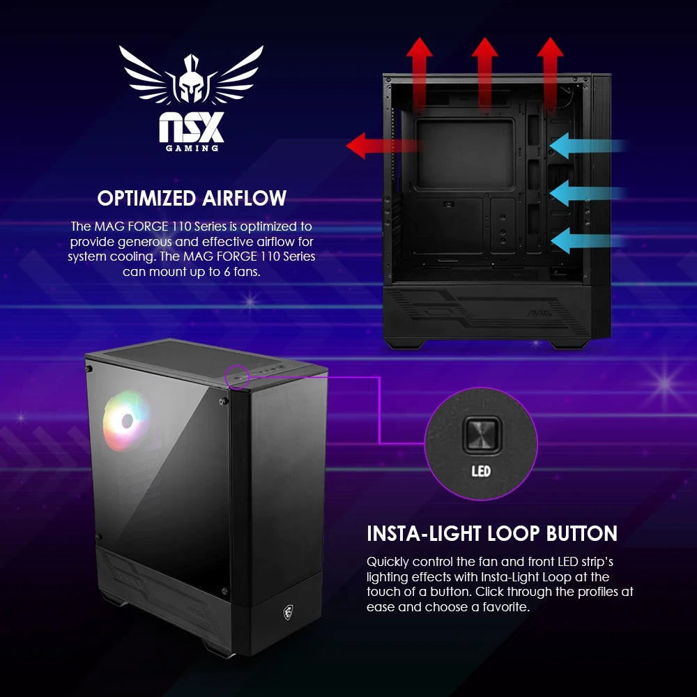 PC Gamer NSX, AMD Ryzen 5 4500, 16GB RAM, 512GB SSD, Black, New