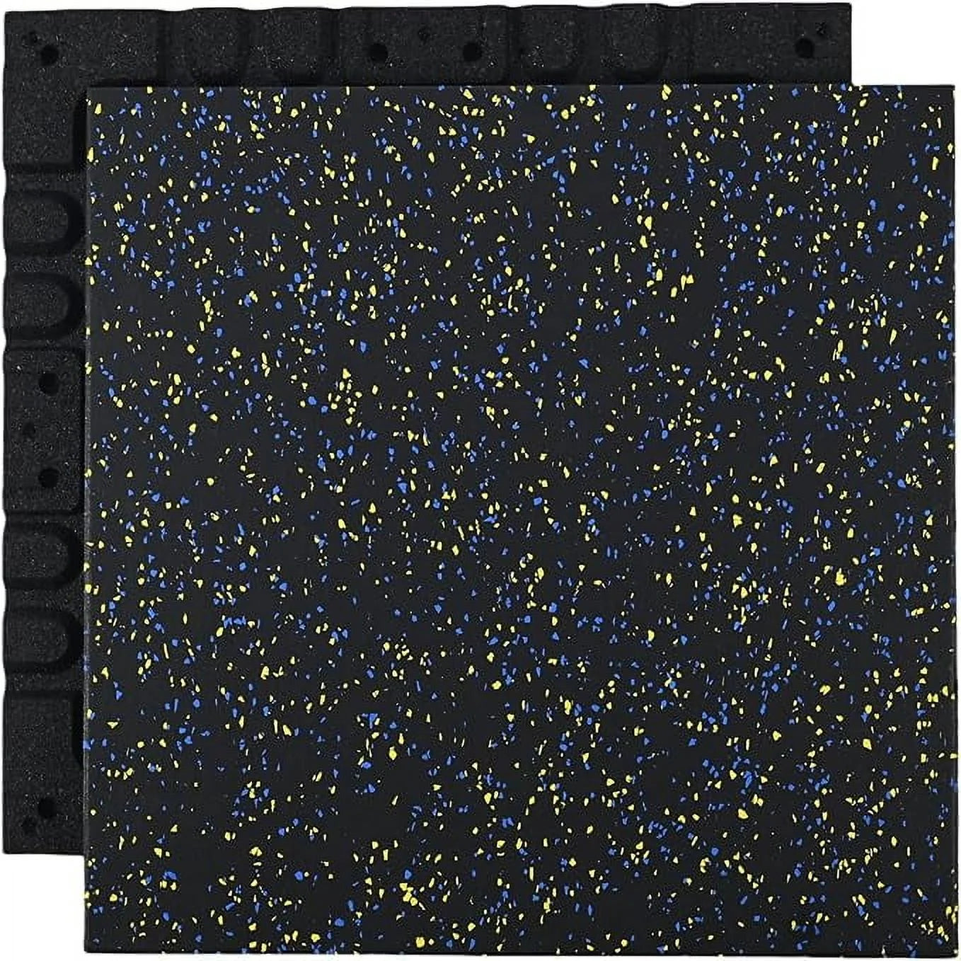 Rubber Gym Flooring, 0.98'' Thick High-Density Gym Mats, 20" X 20" Exercise Workout Equipment Mat for Home Gym, 4 Pack