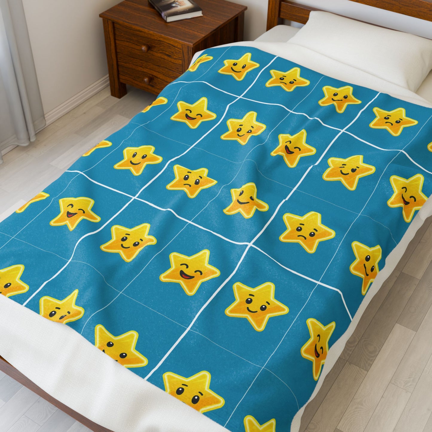Emotional Star Velveteen Plush Blanket | Cozy and Fun for Kids' Rooms