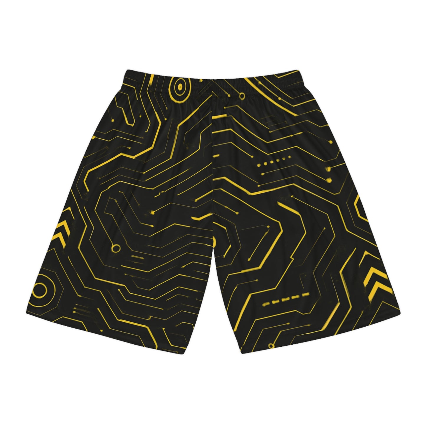 Futuristic Circuit Pattern Basketball Shorts for Active Lifestyle