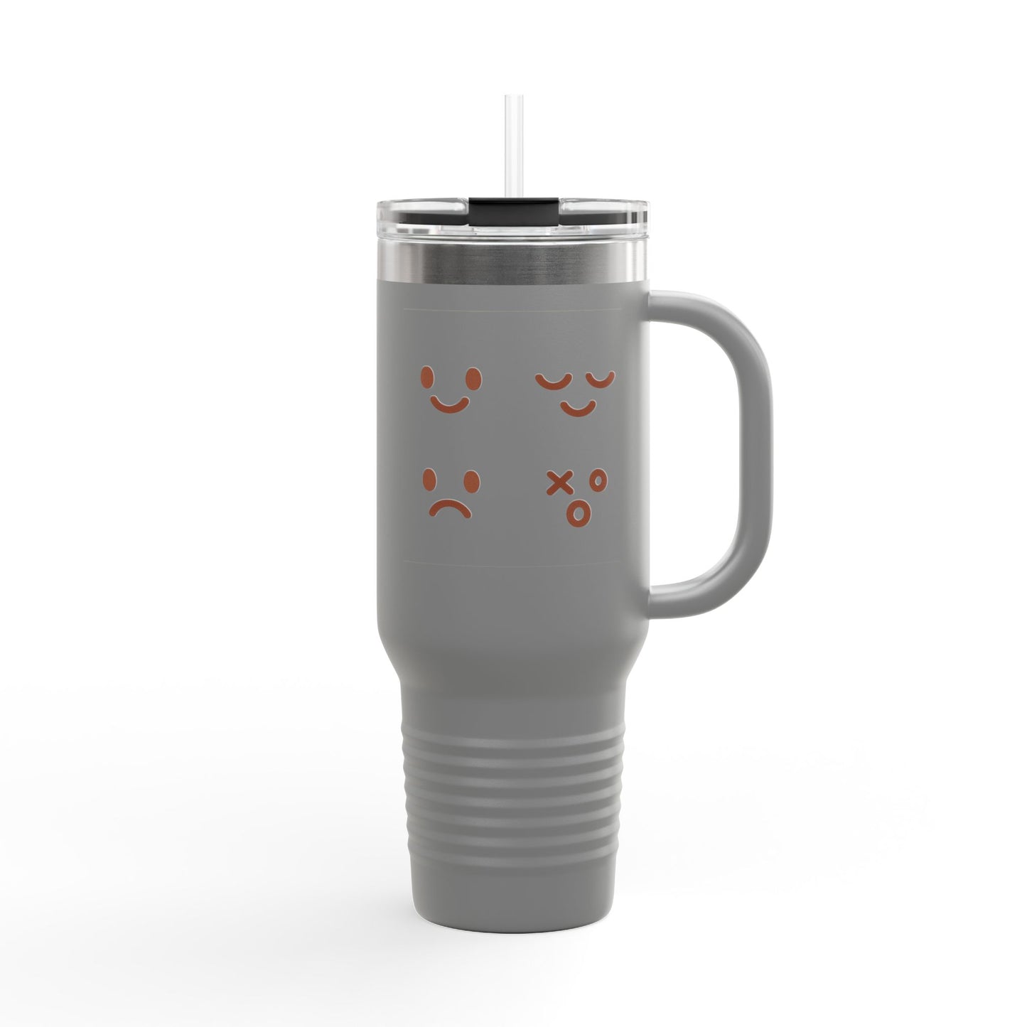 40oz Insulated Travel Mug with Cute Emoji Faces