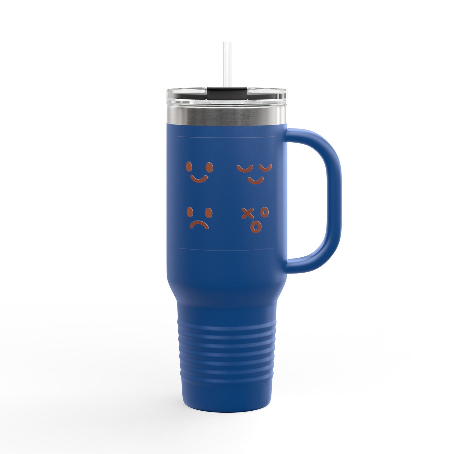 40oz Insulated Travel Mug with Cute Emoji Faces