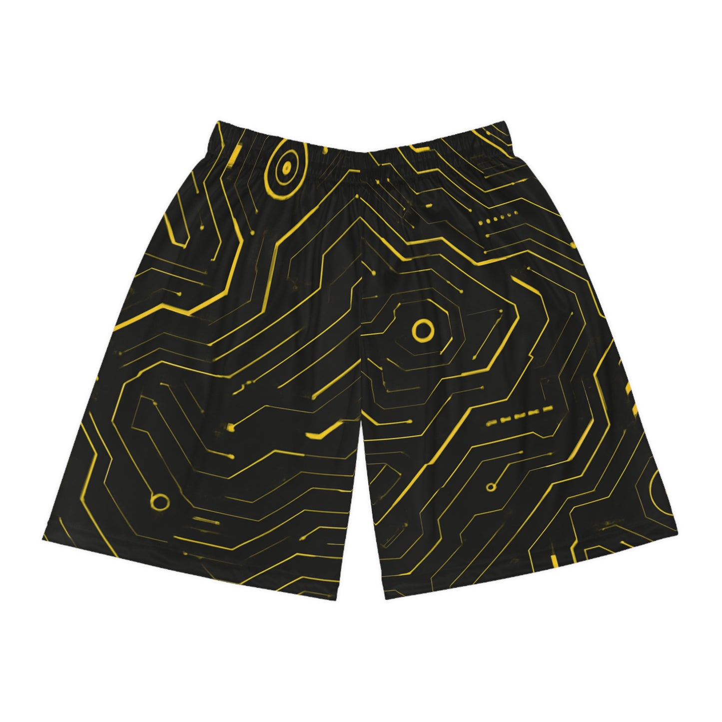Futuristic Circuit Pattern Basketball Shorts for Active Lifestyle
