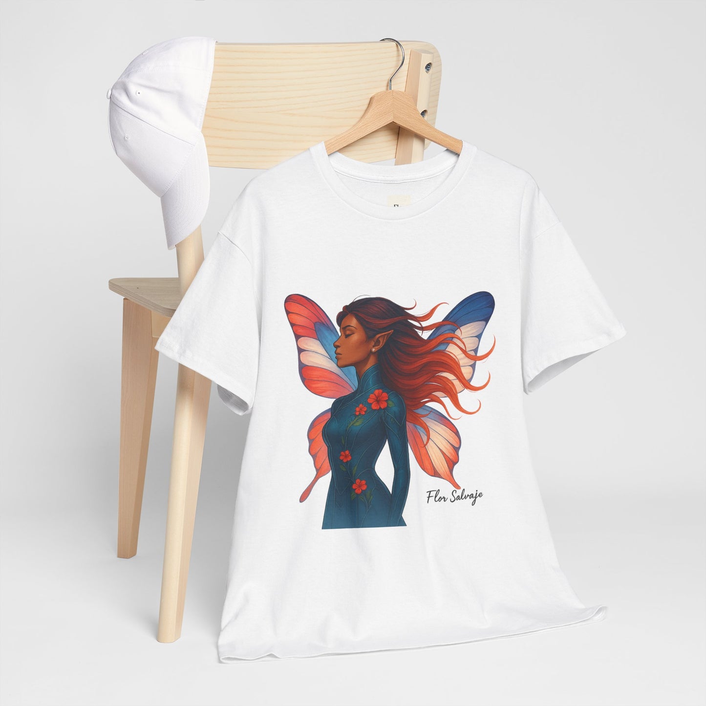 Fairy Design Unisex Heavy Cotton Tee, Comfortable Graphic Tee for Fantasy Lovers, Gift for Birthdays, Festivals, and Everyday Wear