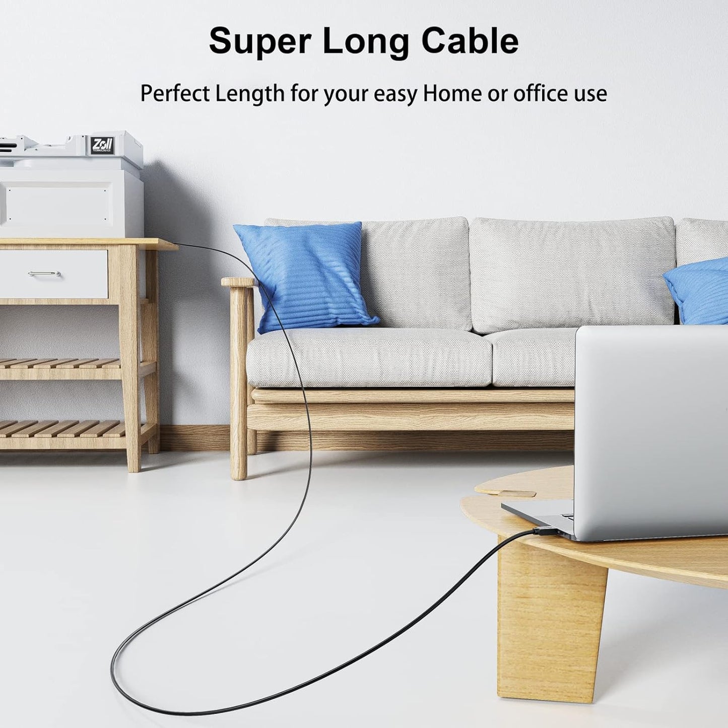 Printer Cable 25 FT - USB a to USB B Printer Cable Compatible with HP, Canon, Brother, Samsung, Dell, Epson and More