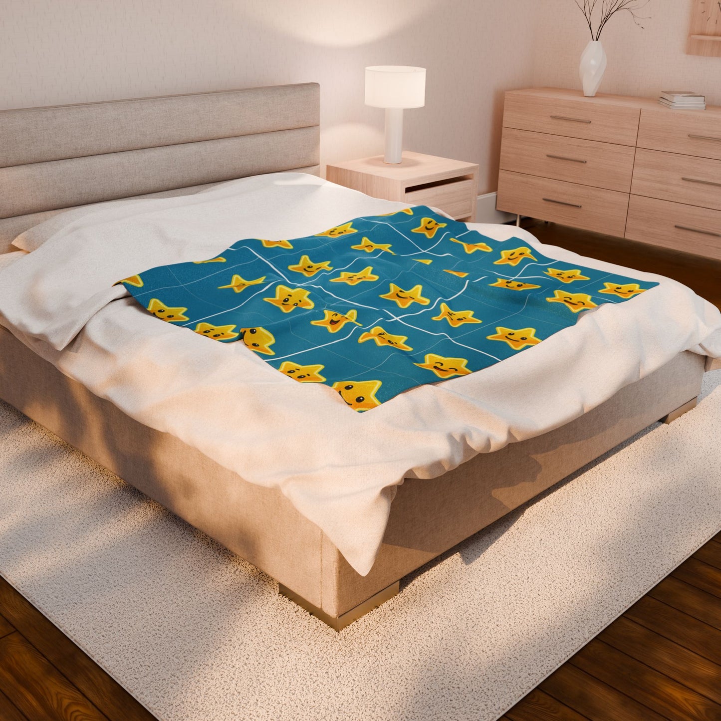 Emotional Star Velveteen Plush Blanket | Cozy and Fun for Kids' Rooms