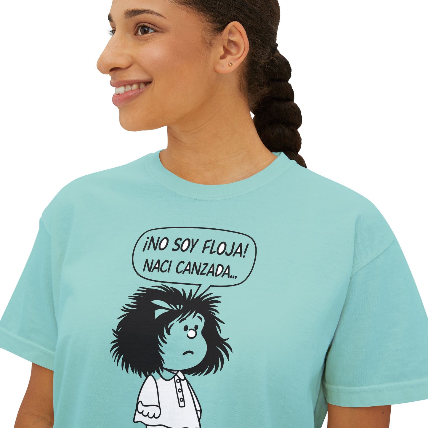 Cute Women's Boxy Tee - '¡NO SOY FLOJA!' Graphic T-Shirt